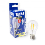 Tesla - LED žárovka FILAMENT RETRO BULB, E27, 4,2W, 230V, 470lm, 25 000h,  2700K teplá bílá, 360st,čirá