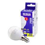 Tesla - LED žárovka miniglobe BULB E14, 8,5W, 230V, 1000lm, 25 000h, 3000K teplá bílá, 220st